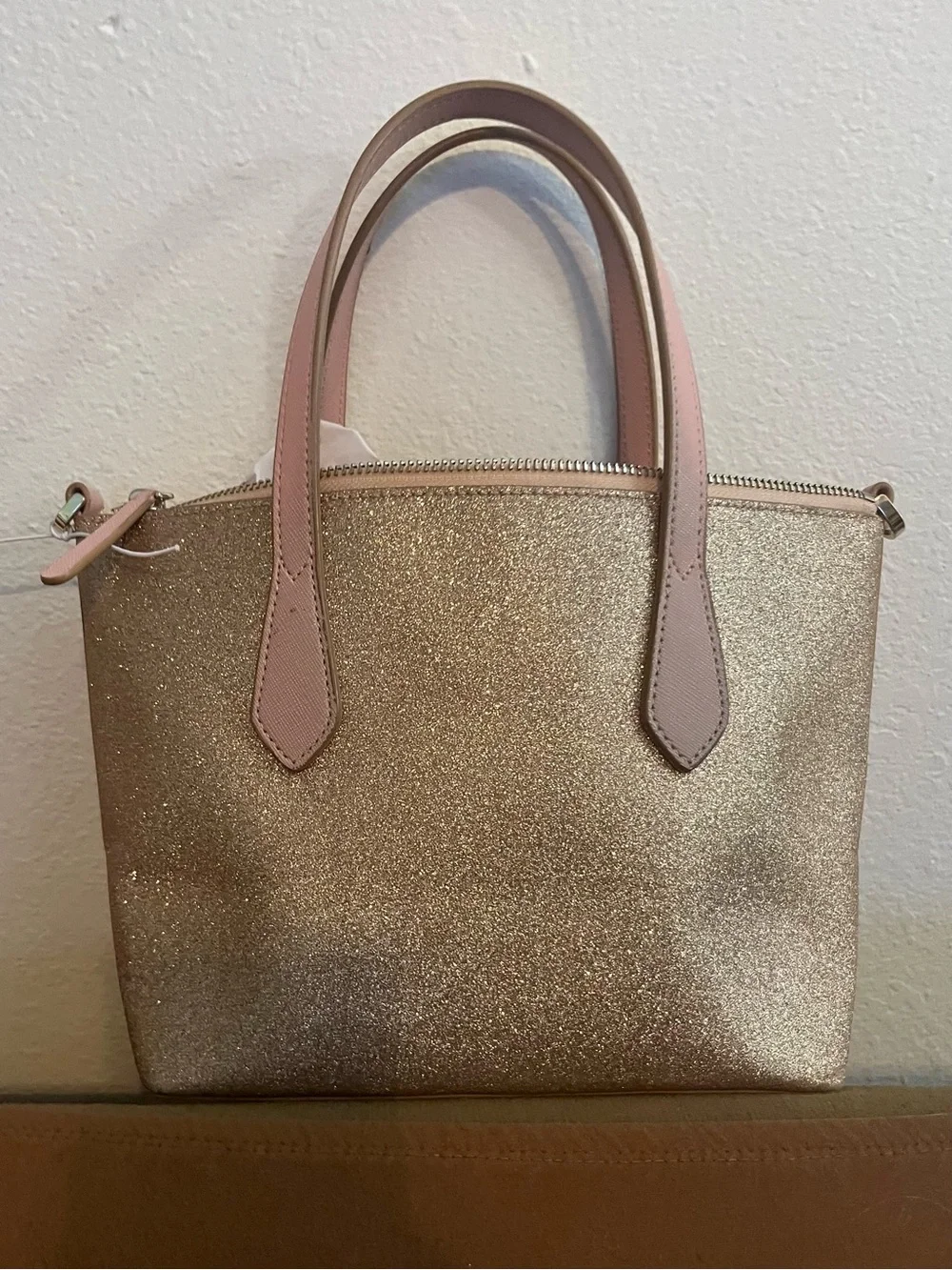 Authentic kate spade Rose Gold  Glitter Joeley Satchel  COA